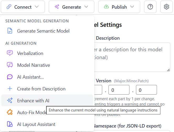 Enhance with AI Menu Option